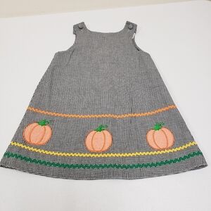 Glorimont Girls Reversible Holiday Dress Pumpkin Fall Christmas Santa Size 3T